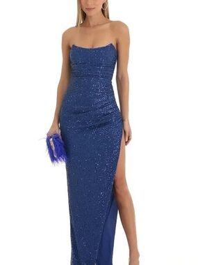 starstruck sequin dress in royal blue STARSTRUCK